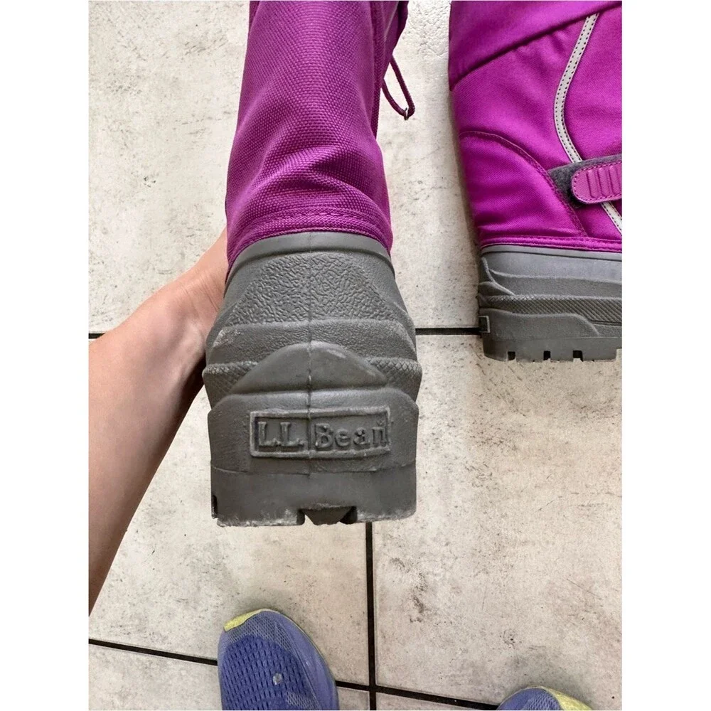 L.L.Bean Northwoods kids' winter boots Kids Purple Snow Boot Gray Sole 2